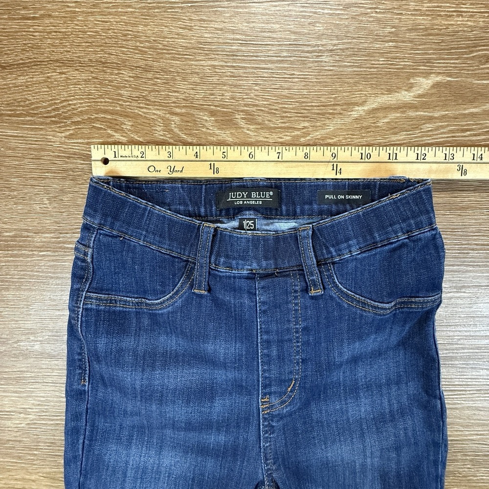 Judy Blue Women's Pull On Skinny Jeans Size 1/25 Stretch Mid Rise Blue Denim - Picture 6 of 11